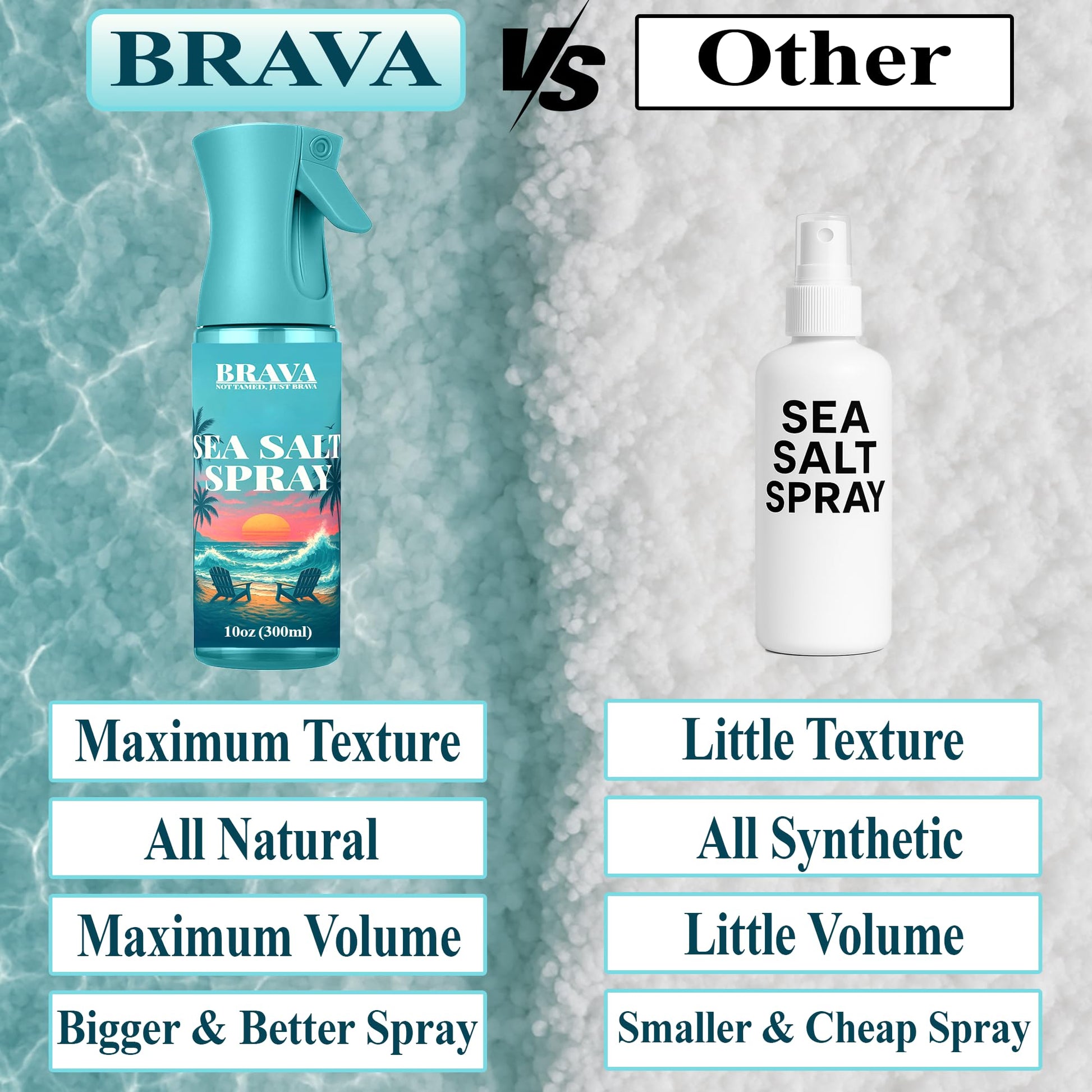 Brava sea salt spray 10 fluid ounces bottle packaging