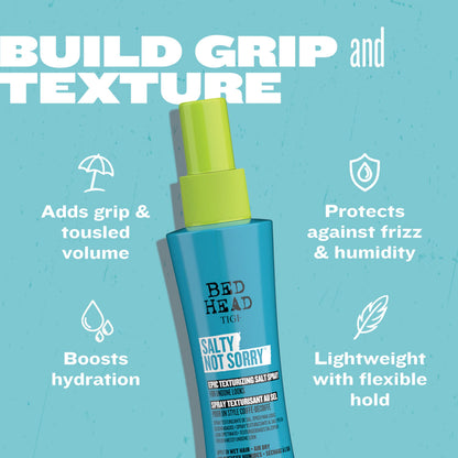 Close up of Tigi Bed Head Salty Not Sorry 100ml packaging