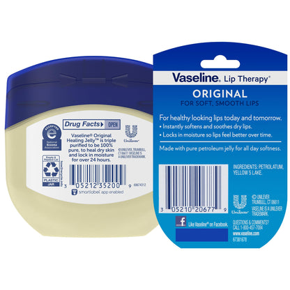 Vaseline healing jelly jar for dry skin treatment