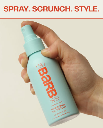 The Barb Shop Barb Sea Salt Spray bottle showcasing the original scent product details