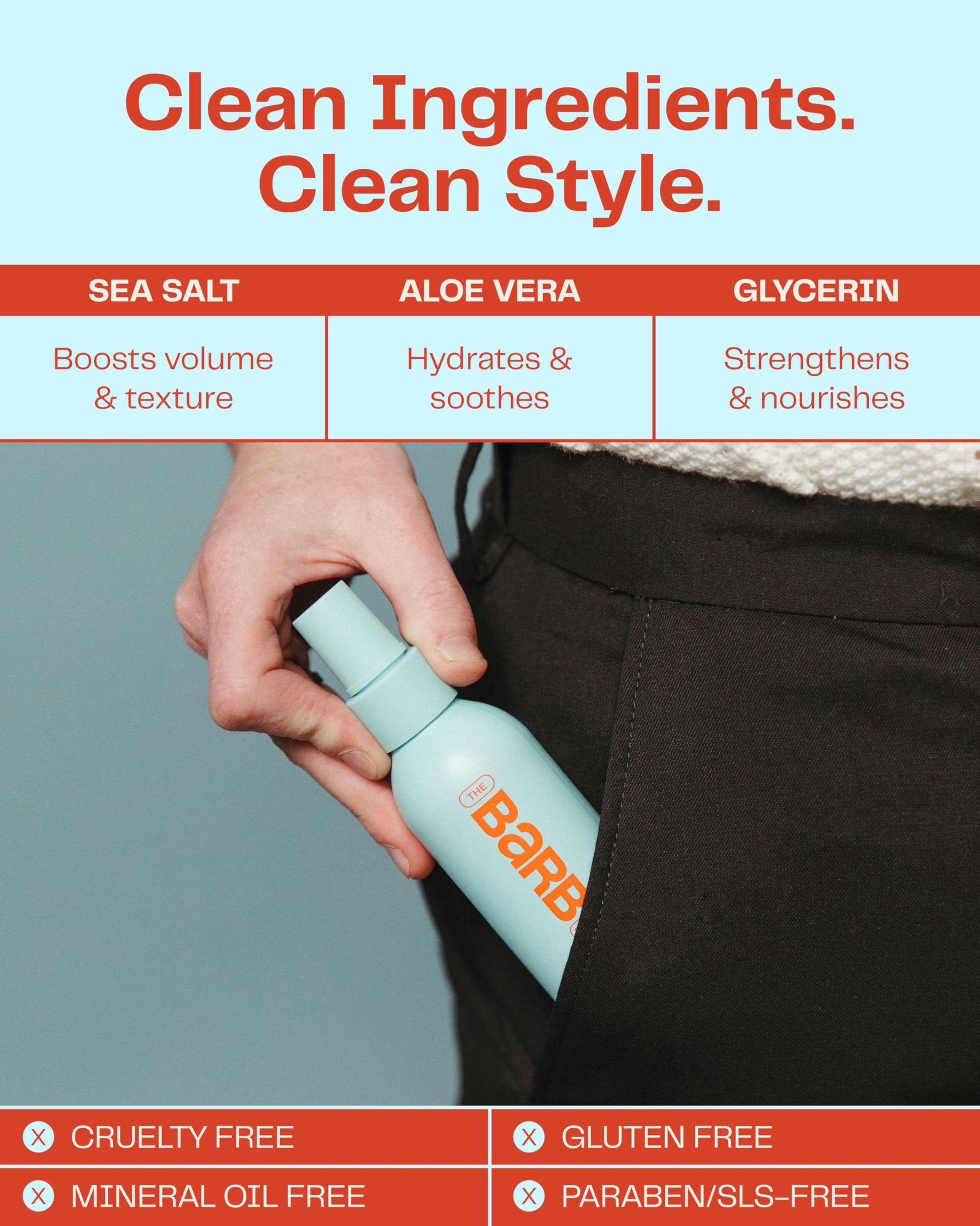 Barb Sea Salt Spray lightweight volume boosting hair product for Indian hair