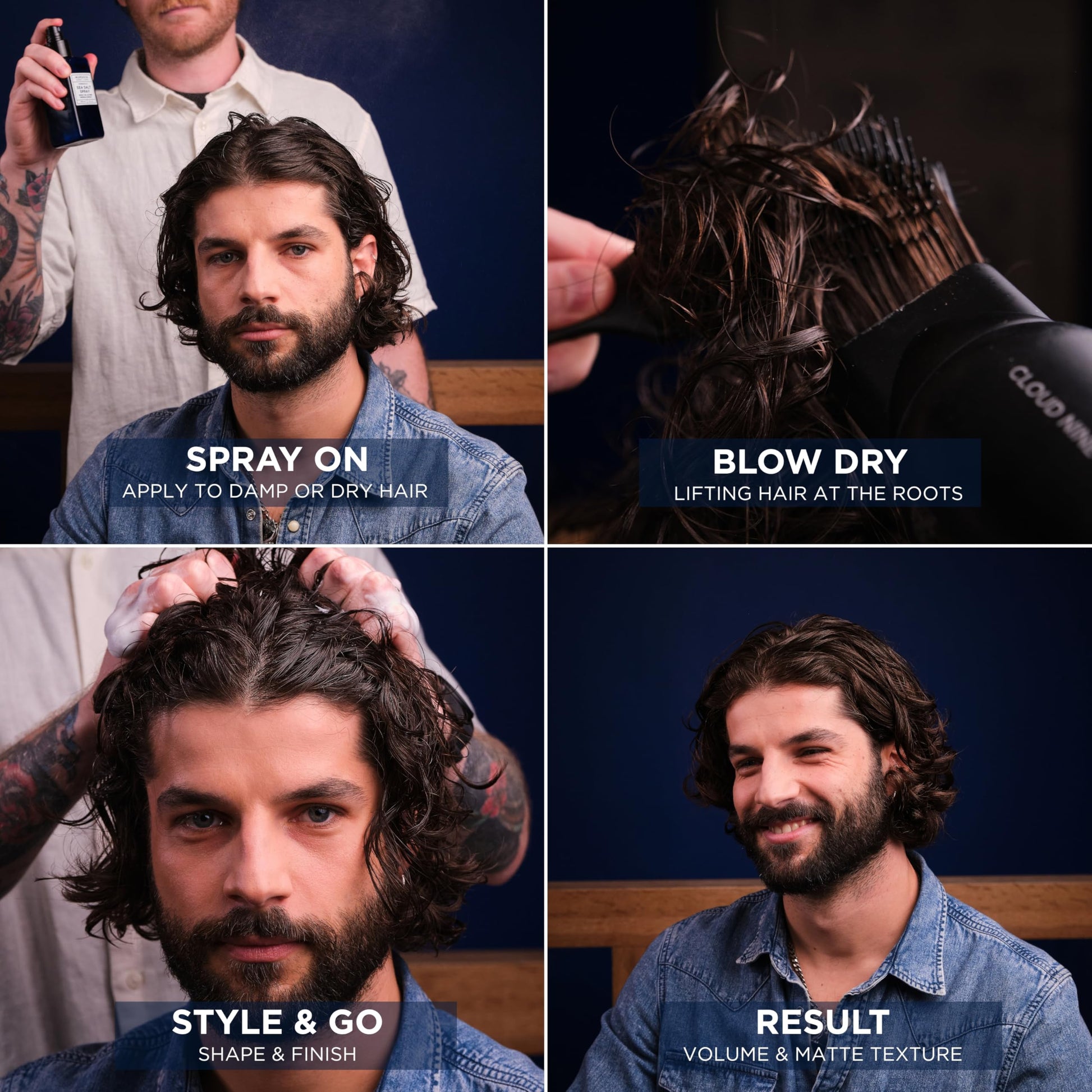 Murdock London matte finish hair spray application