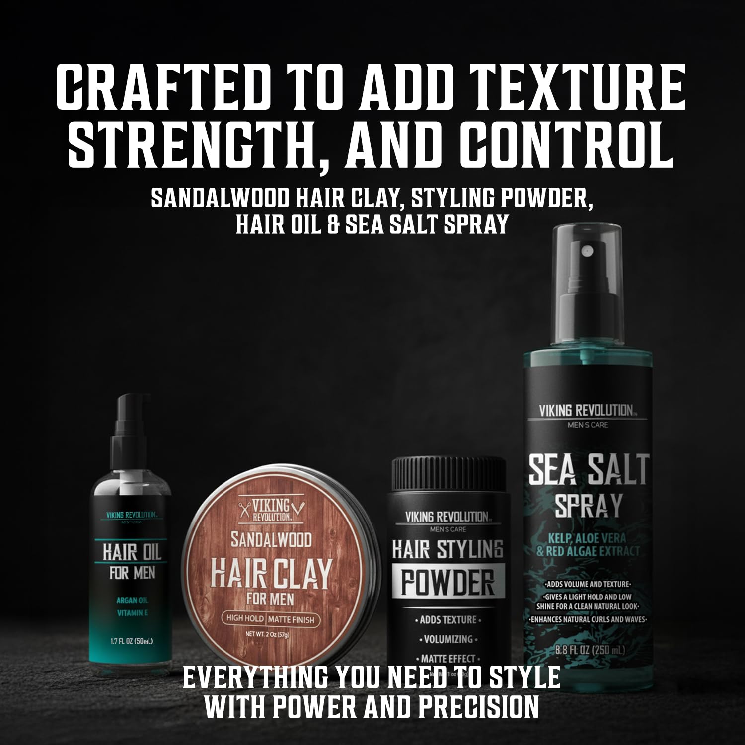 Viking Revolution sea salt spray bottle for men textured beach waves look