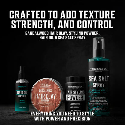 Viking Revolution sea salt spray bottle for men textured beach waves look