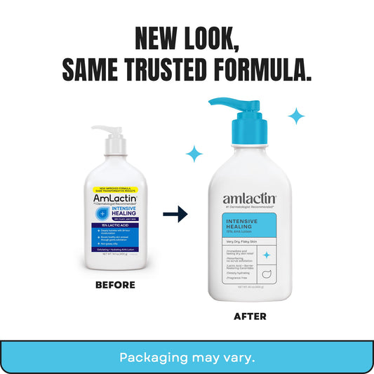 AmLactin therapeutic lotion showing 15 percent lactic acid label