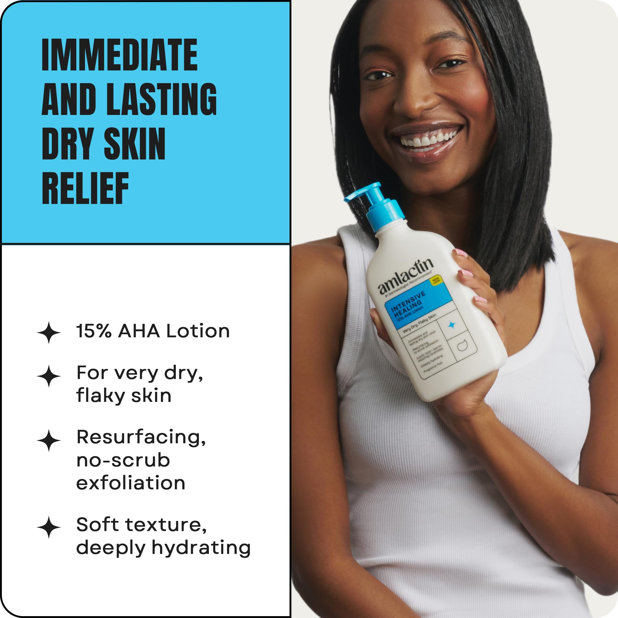 AmLactin pump bottle packaging for extremely dry skin