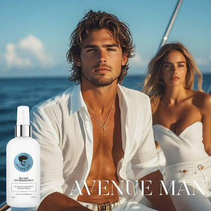 Avenue Man sea salt hair spray packaging details