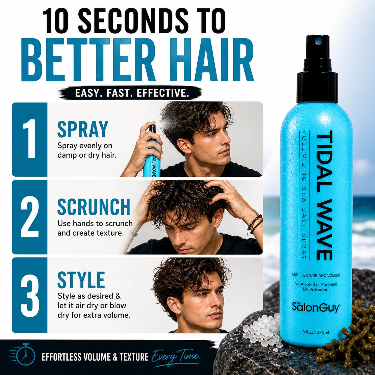 Beach wave styling mist for men and women