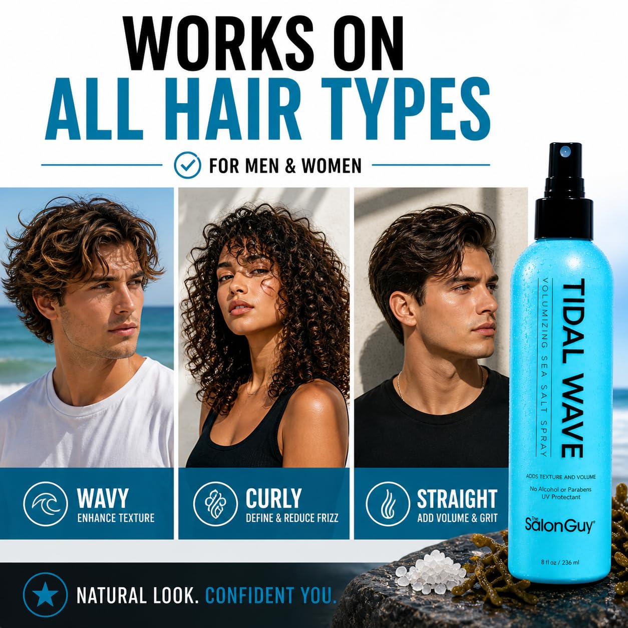 Alcohol-free hair volume spray for all hair types