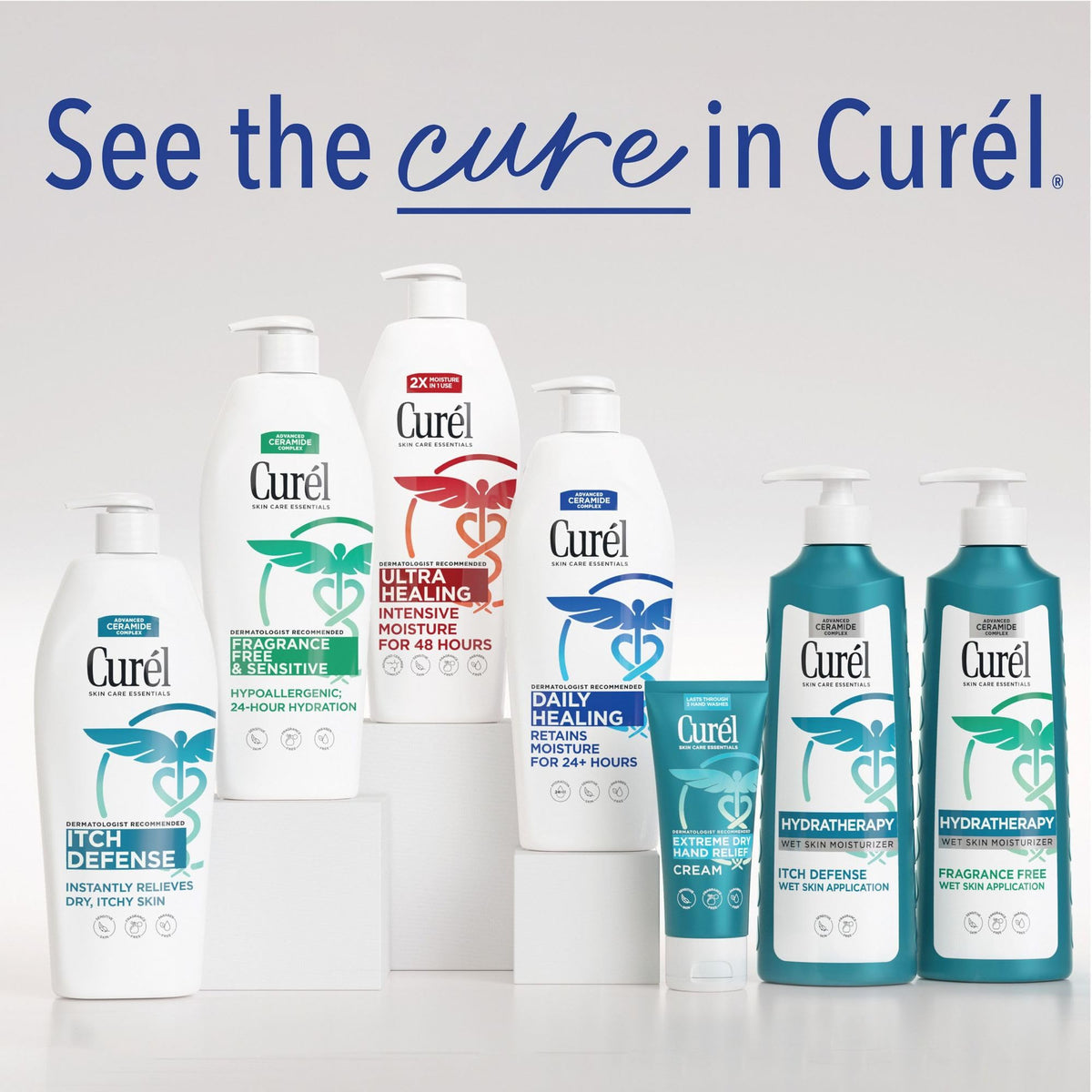 Curel body moisturizer applied on dry hand skin