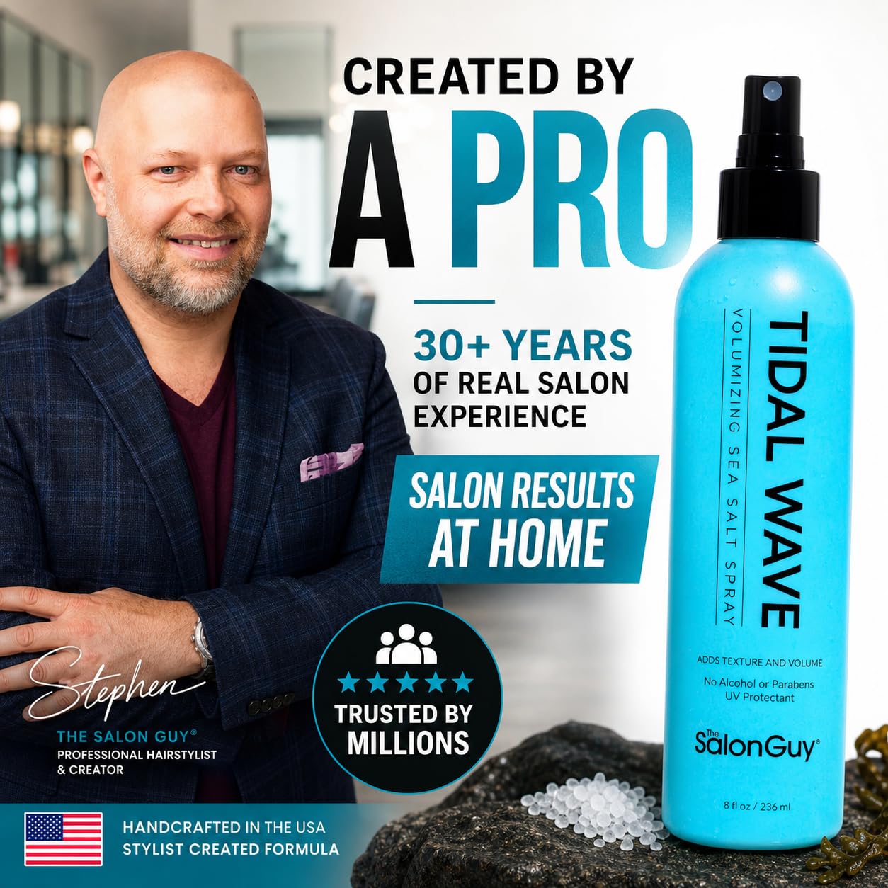Professional hair texturizing spray 236 milliliter bottle