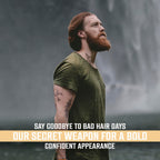 Mens hair grooming with Viking Revolution salt spray