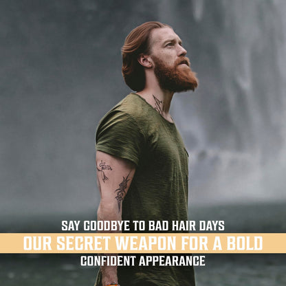 Mens hair grooming with Viking Revolution salt spray