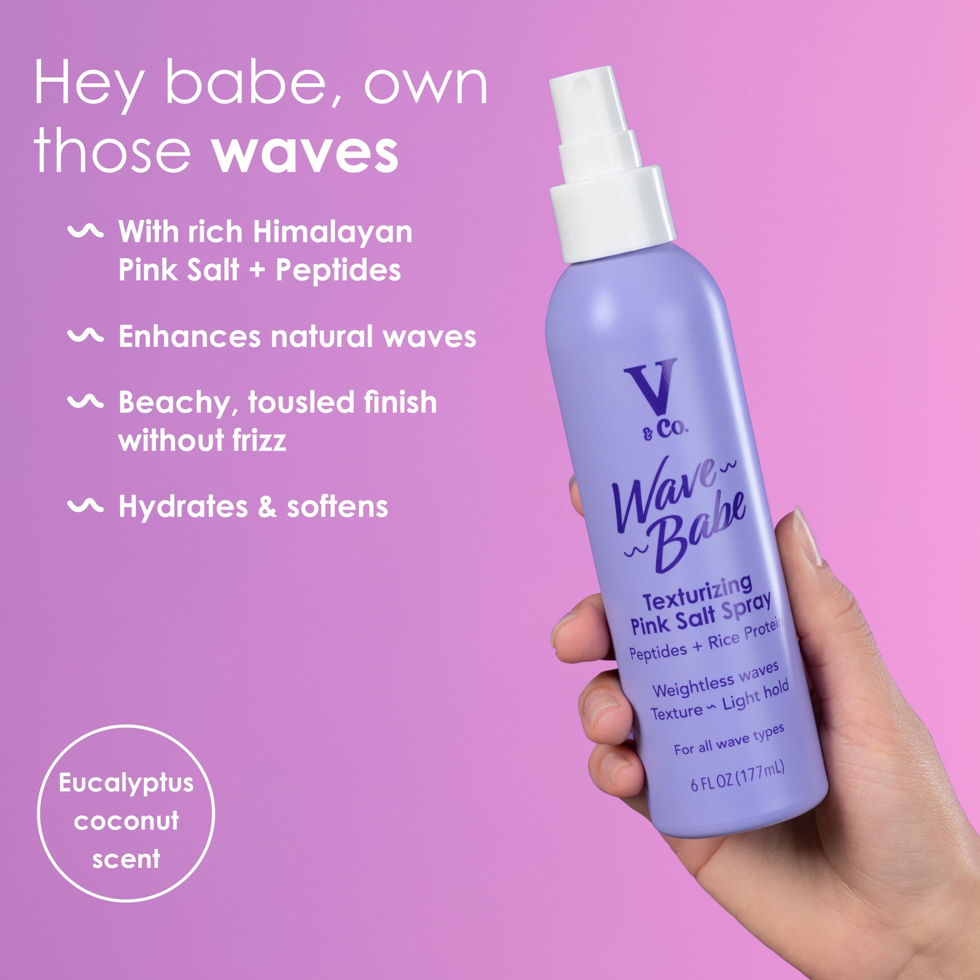 V&Co. Beauty texturizing and volumizing mist for natural wavy hair styling