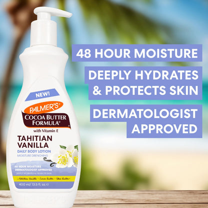 Side angle view highlighting the 13.5 ounce bottle size and dermatologist approved product certification badge