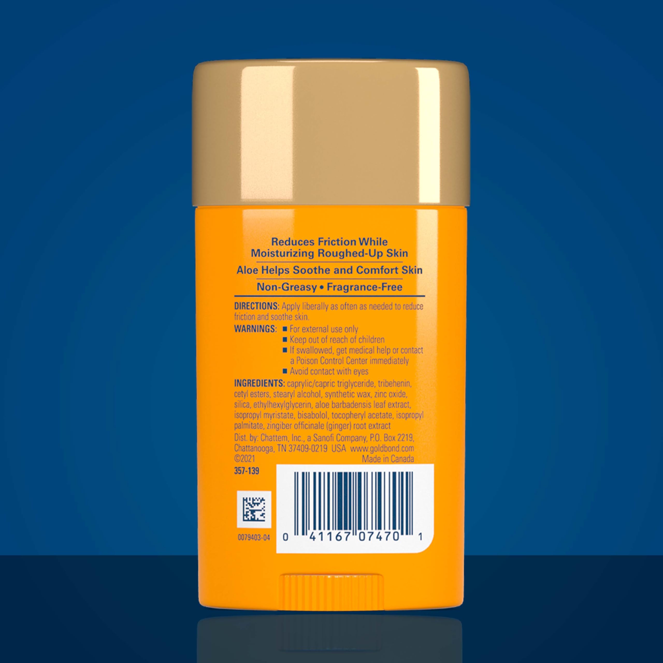 Gold Bond friction defense stick with aloe for inner thigh protection