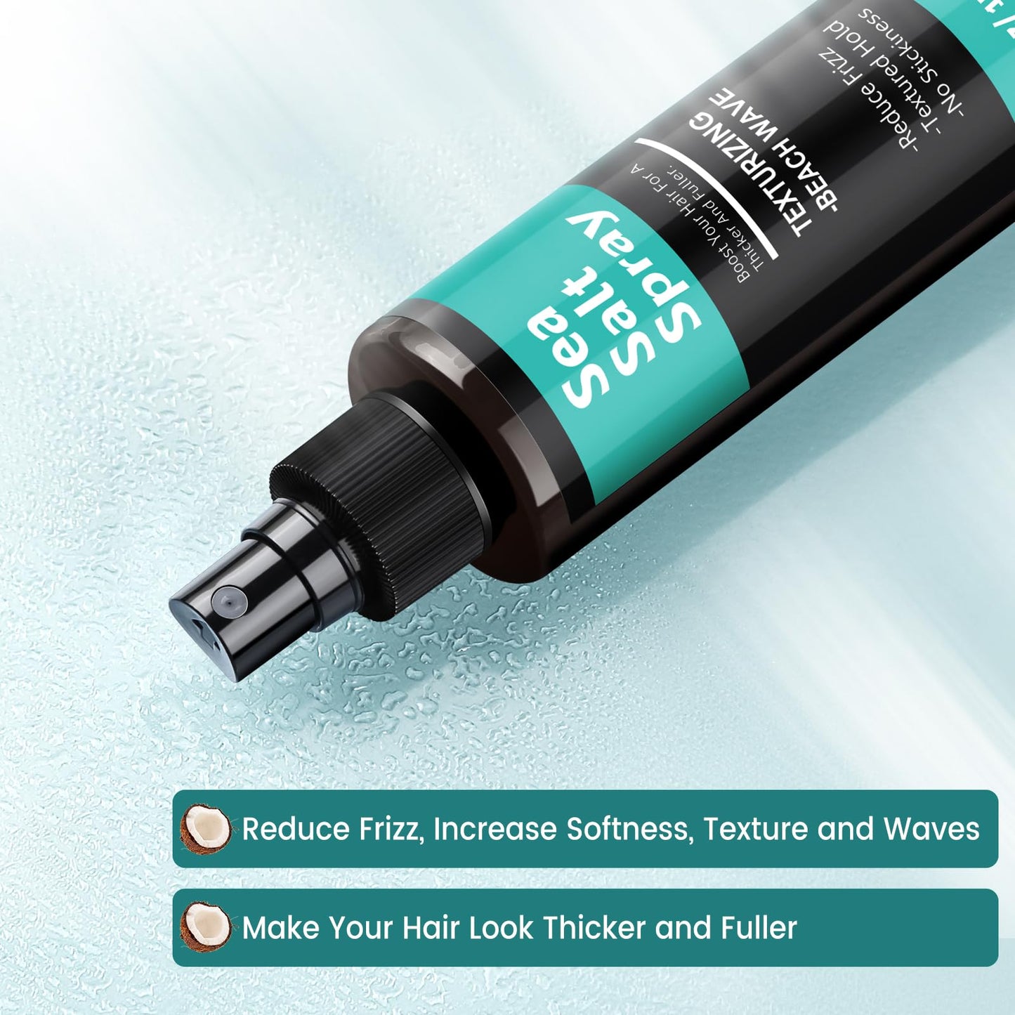Close up of Berlaney hair texturizing spray label details