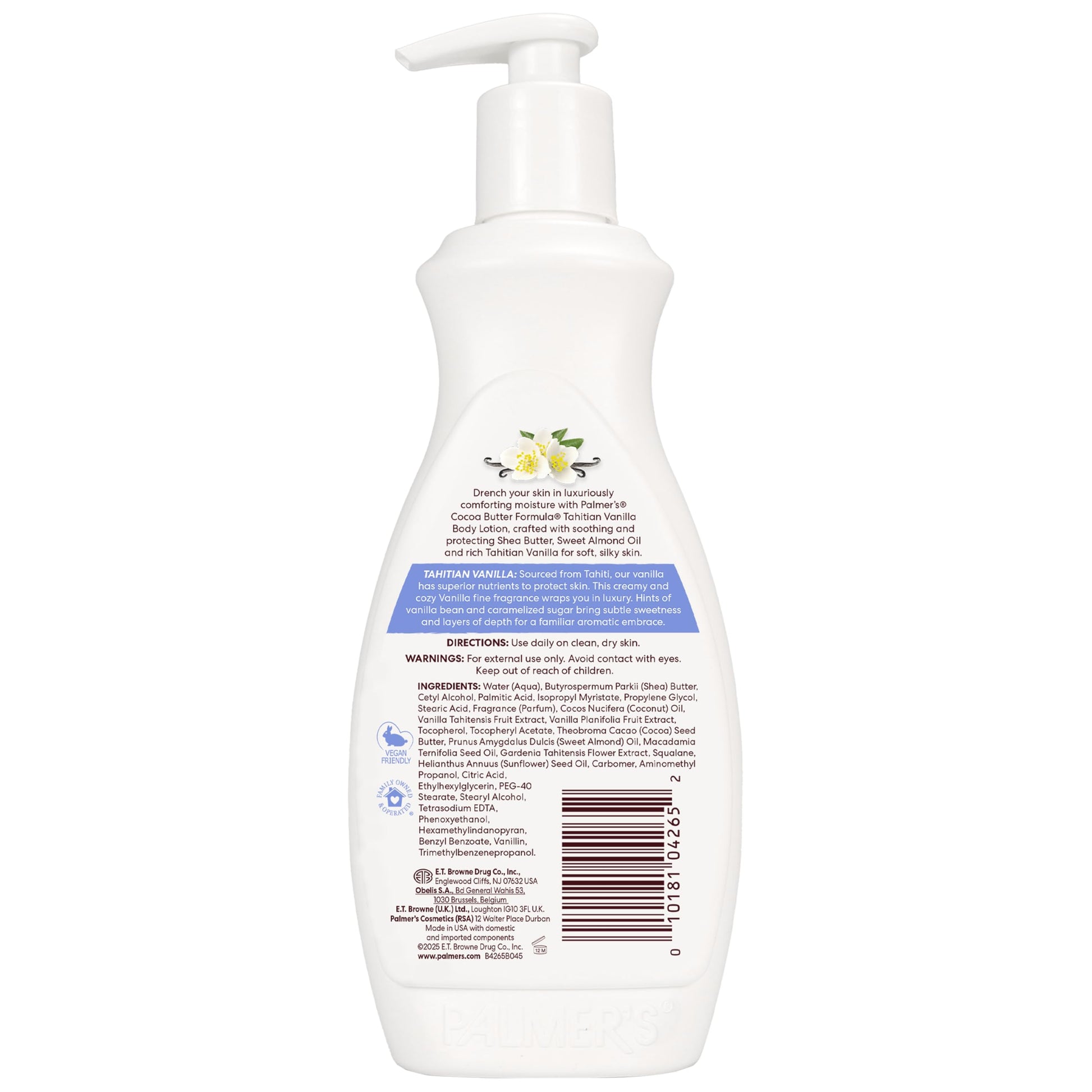 Complete packaging overview of the Tahitian vanilla moisturizing formula designed for full body skin hydration