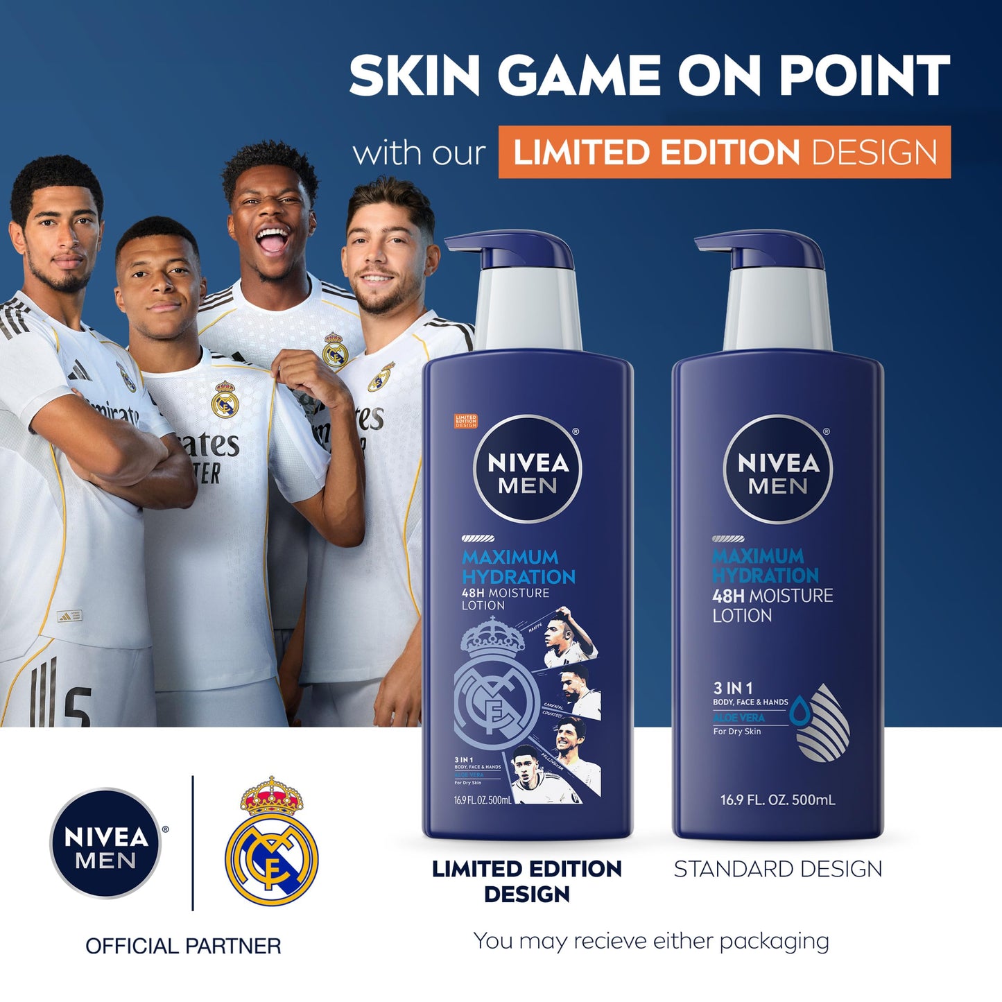 Nivea Men Maximum Hydration lotion pump bottle packaging