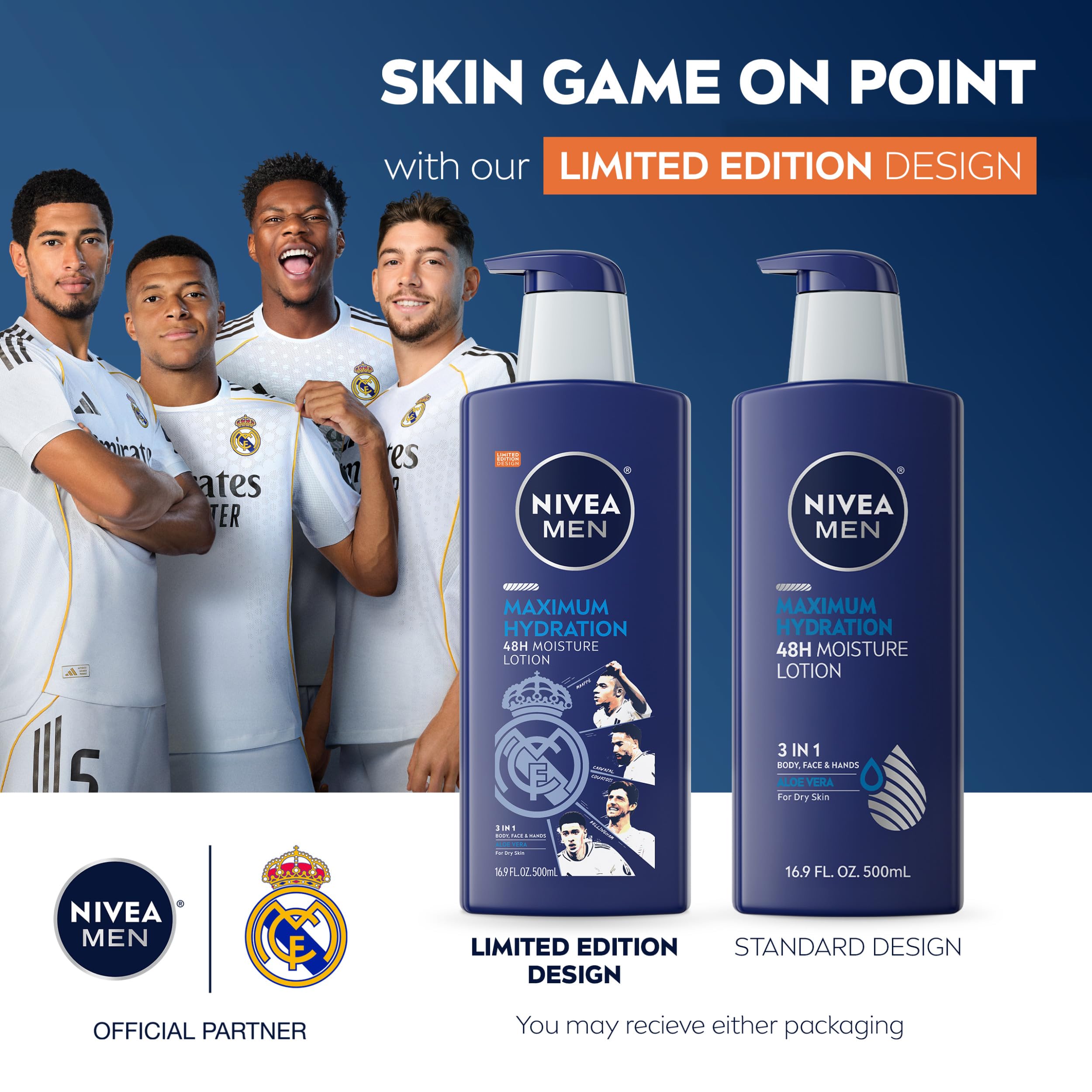 Nivea Men Maximum Hydration lotion pump bottle packaging