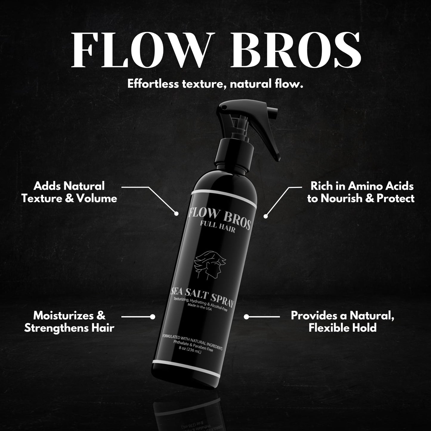 Flow Bros sea salt spray for hair with Vitamin B5 and amaranth seed extract