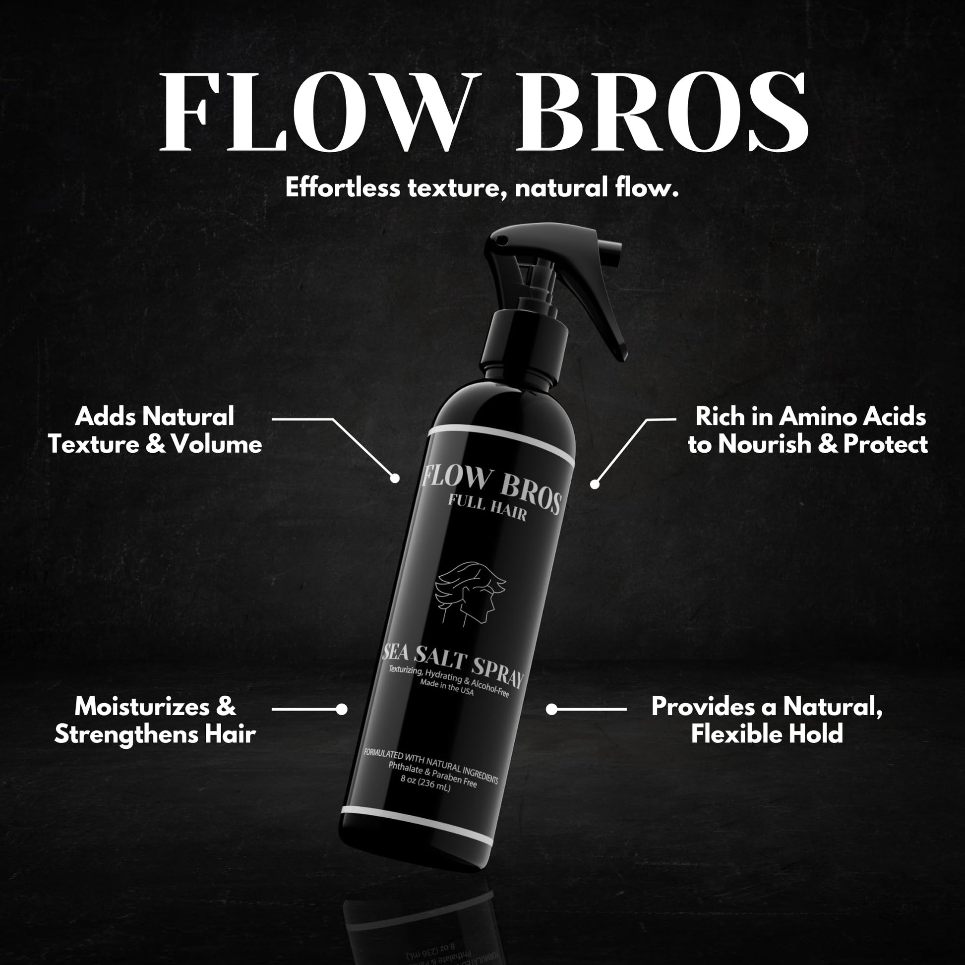 Flow Bros sea salt spray for hair with Vitamin B5 and amaranth seed extract