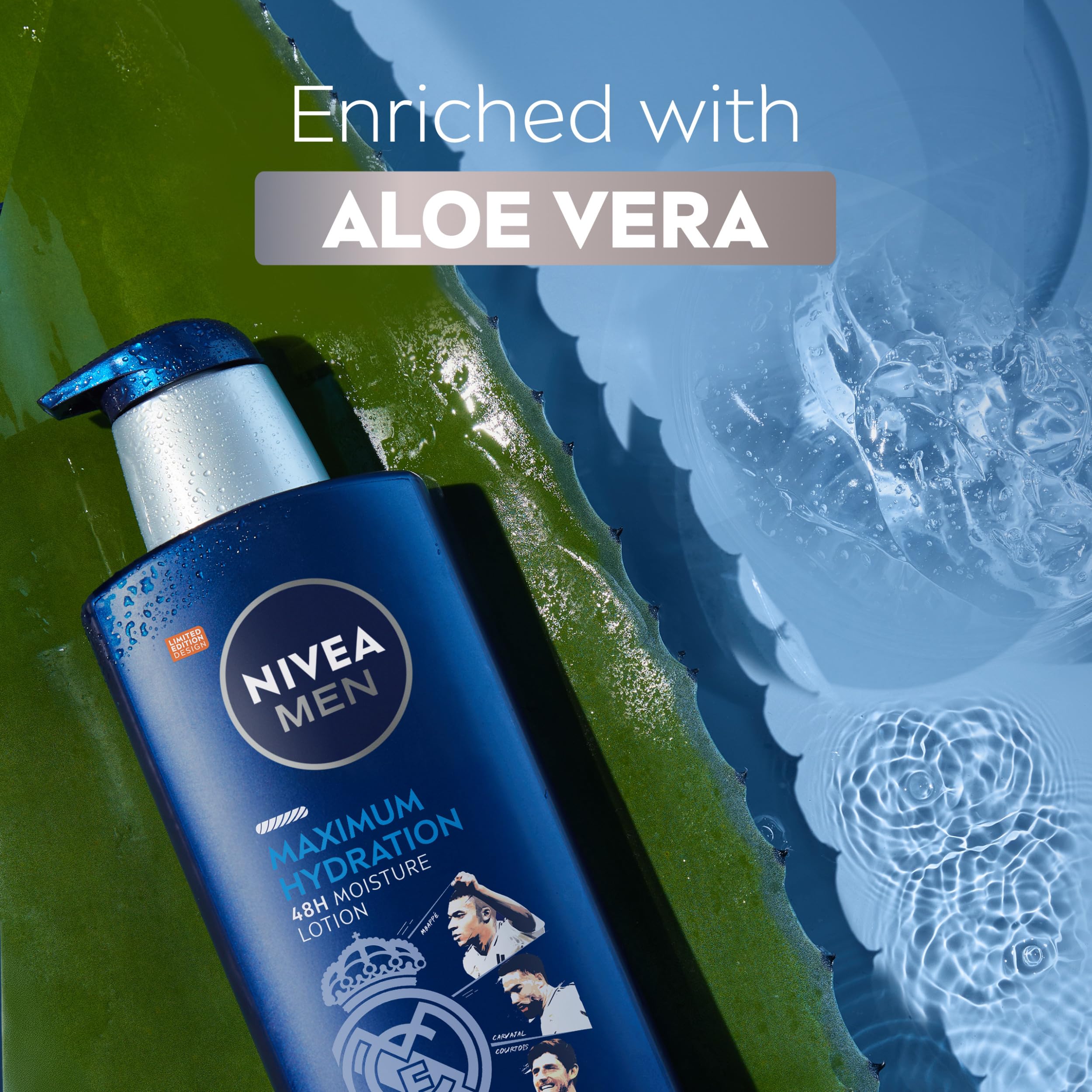Back of bottle showing ingredients for Nivea Men Maximum Hydration