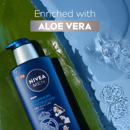 Back of bottle showing ingredients for Nivea Men Maximum Hydration
