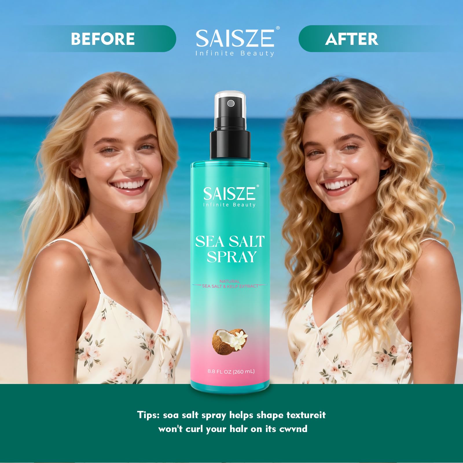 Premium sea salt hair spray for men and women hair volumizing