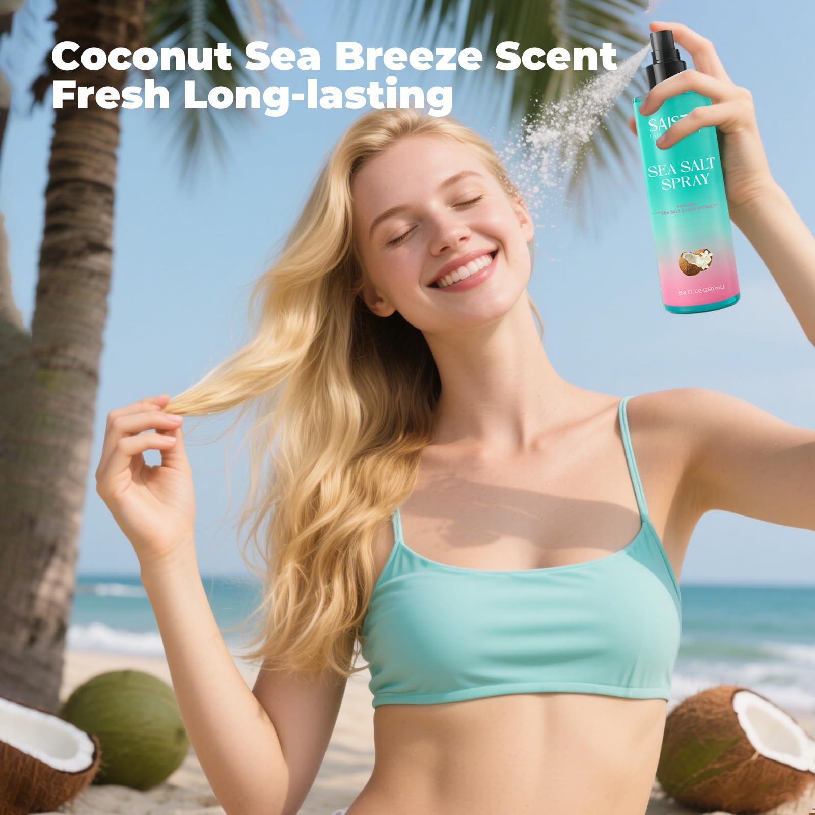 USA imported sea salt spray for curly hair texture definition