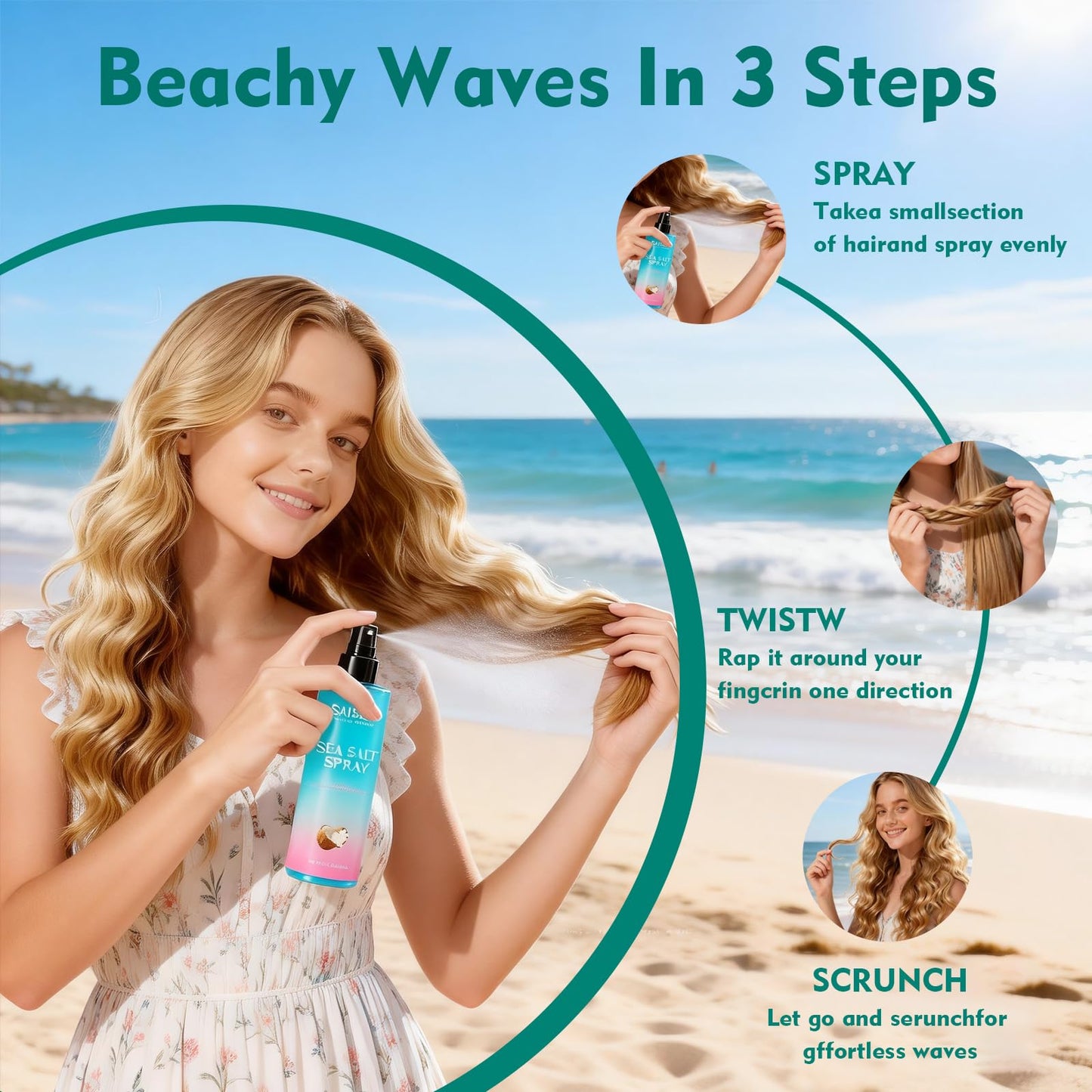 Sulfate free and paraben free hair volumizing spray lifestyle shot