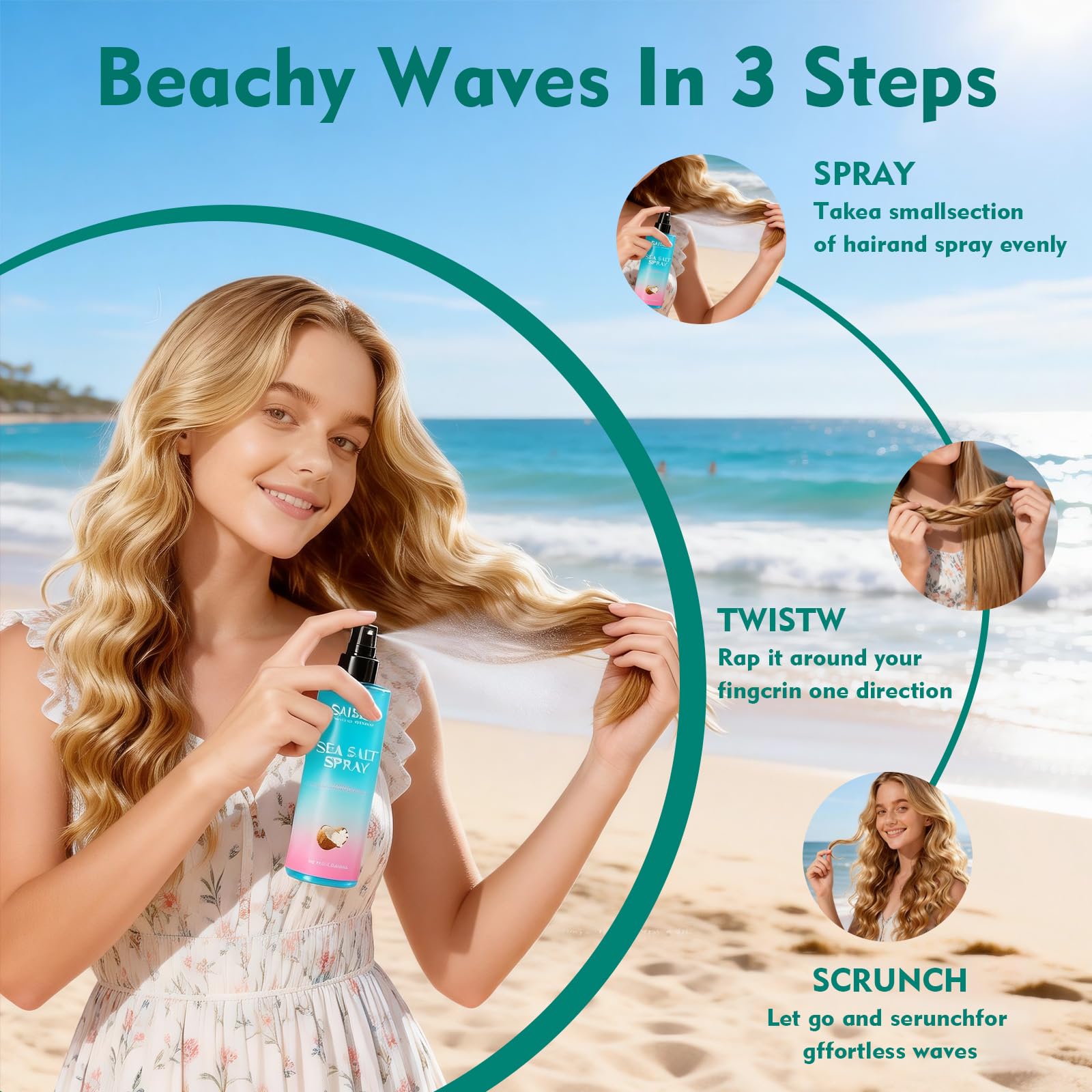 Sulfate free and paraben free hair volumizing spray lifestyle shot