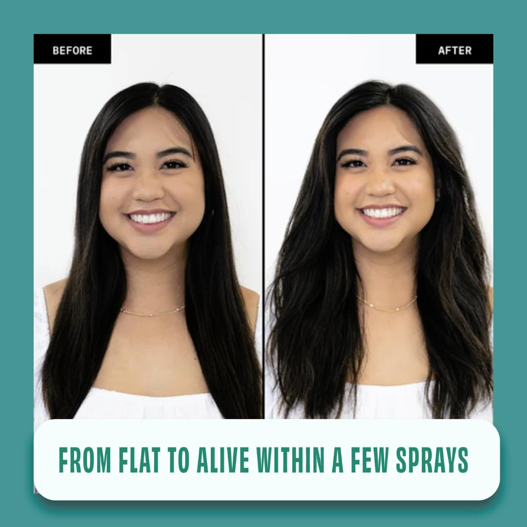 FoxyBae sea salt spray bottle next to hair styling accessories