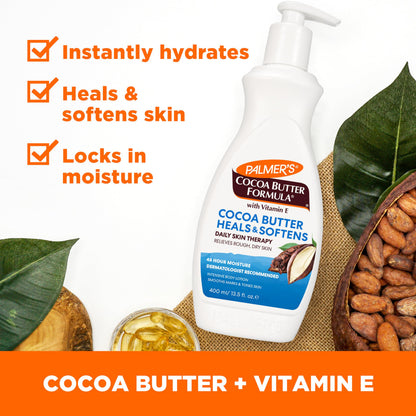 Palmer's Cocoa Butter 400ml lotion bottle packaging details