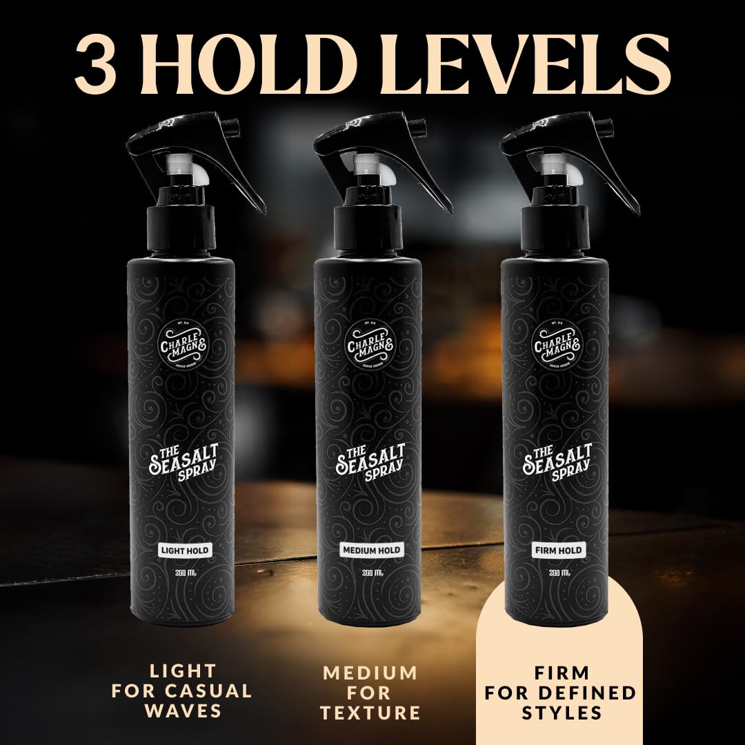 Charlemagne hair spray bottle texture and volume