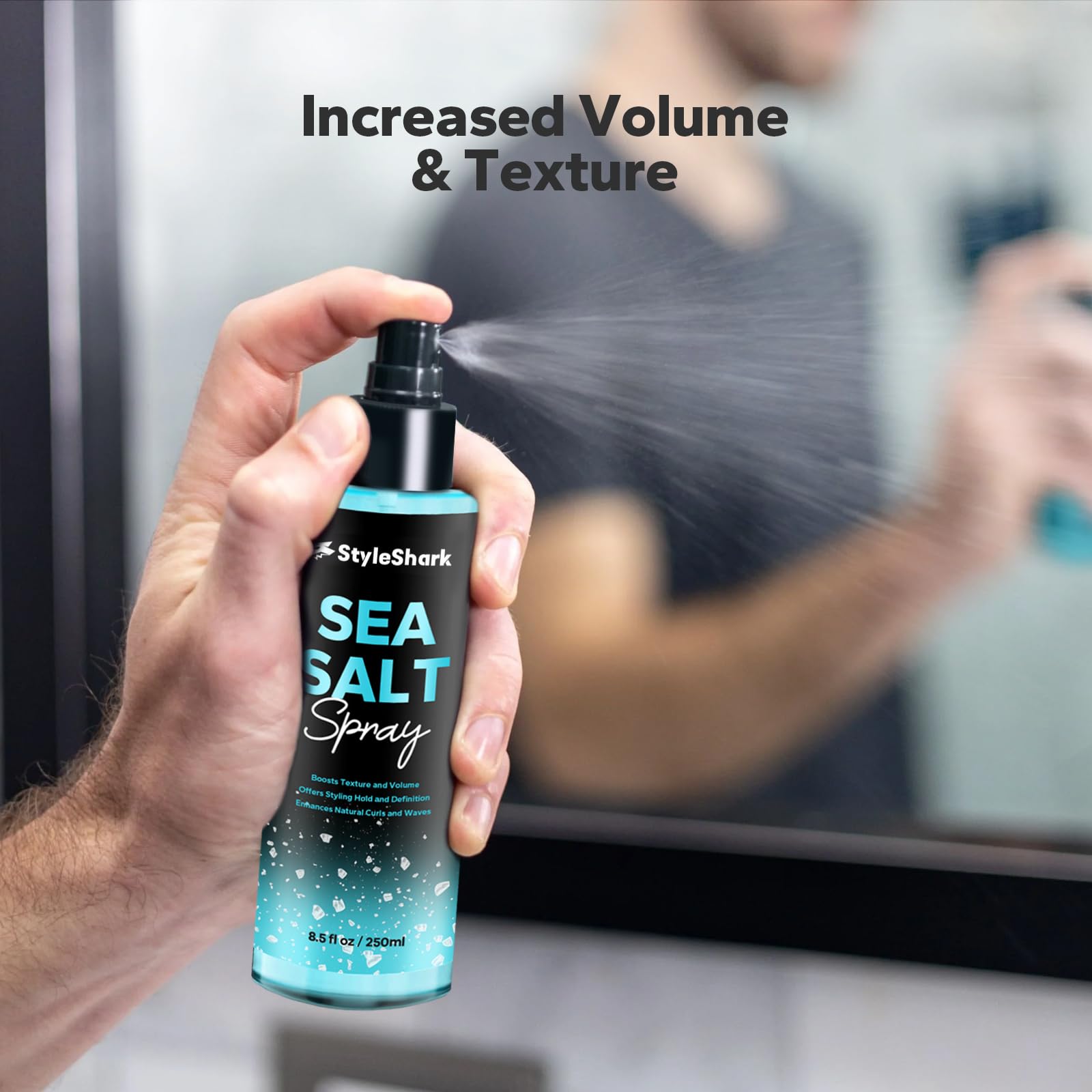 StyleShark hair texturizing spray application demonstration