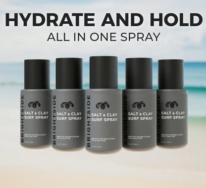 BRIGHTSIDE sea salt thickening spray bottle angle view highlighting the clean alcohol free formulation