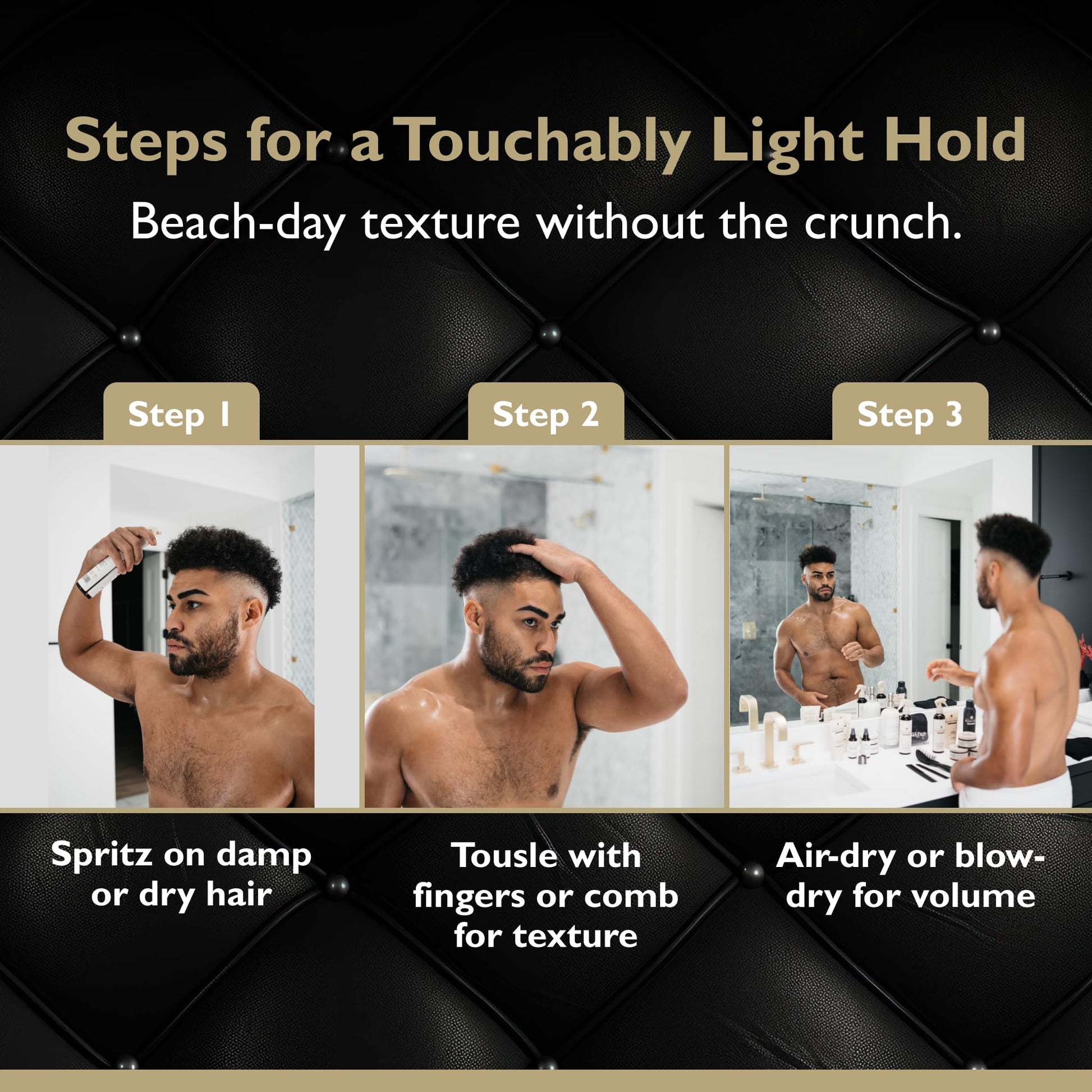DandyMen masculine grooming spray bottle displayed neatly for modern hair styling routines.