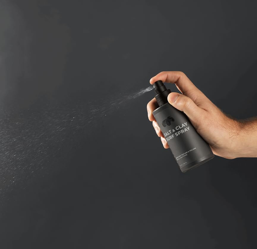 BRIGHTSIDE beach style hair spray bottle placement emphasizing instant thickness for fine hair types