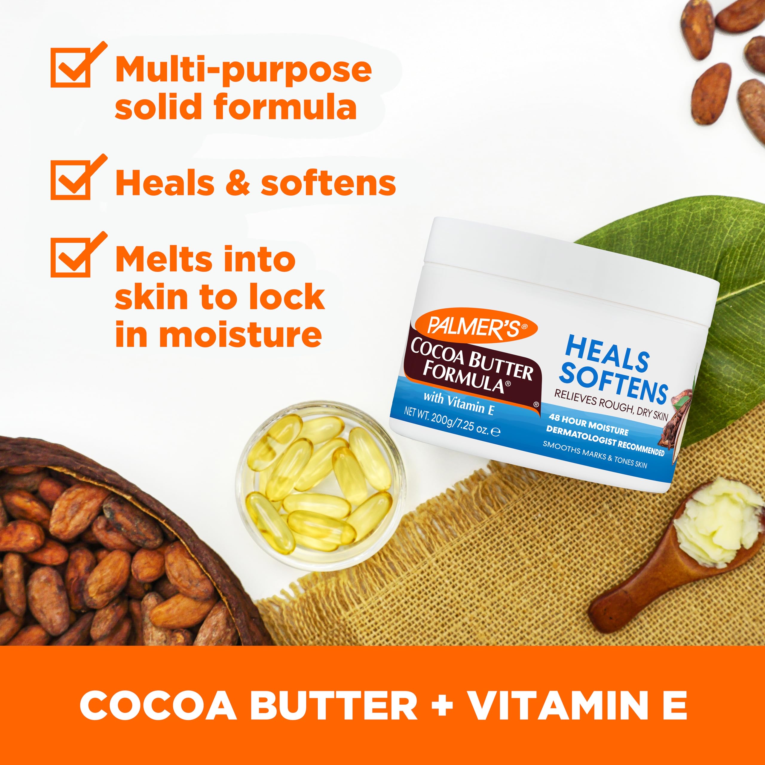 Palmer's Cocoa Butter solid lotion 7.25 ounces jar packaging