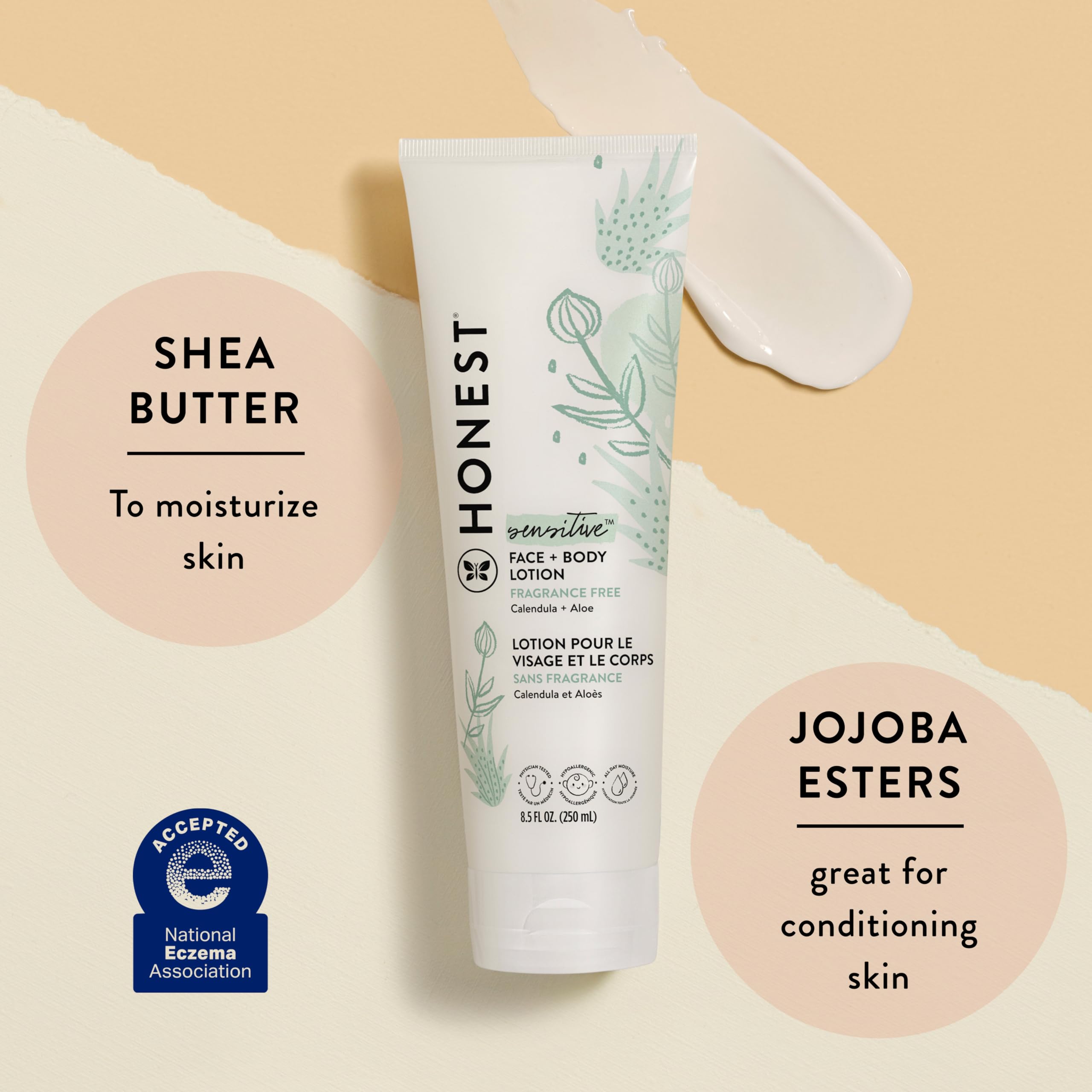 The Honest Company fragrance-free sensitive skin lotion tube