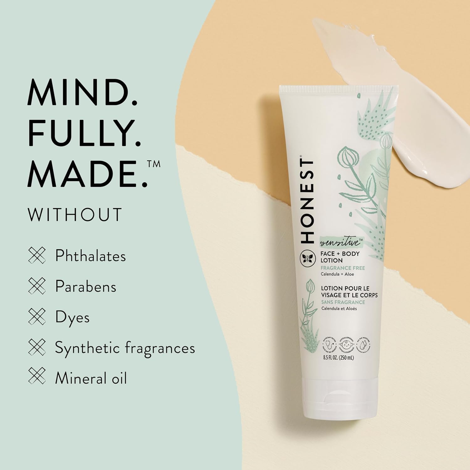 The Honest Company hypoallergenic lotion packaging