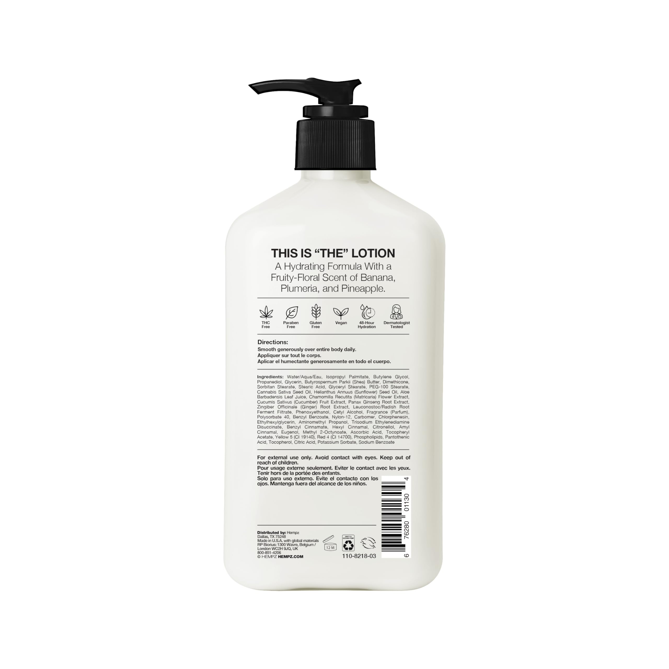Hempz Original Body Moisturizer pump dispenser detail