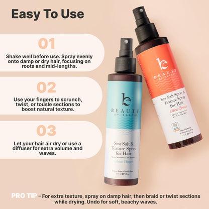 Travel size Beauty by Earth sea salt spray for beach hair