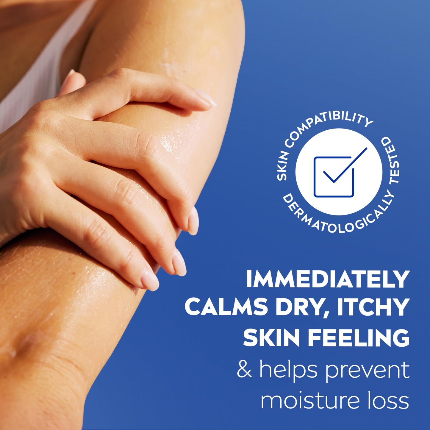 Texture demonstration of Nivea Intense Healing Body Lotion