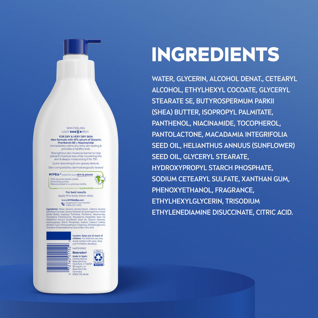 Nivea Intense Healing Body Lotion full packaging overview