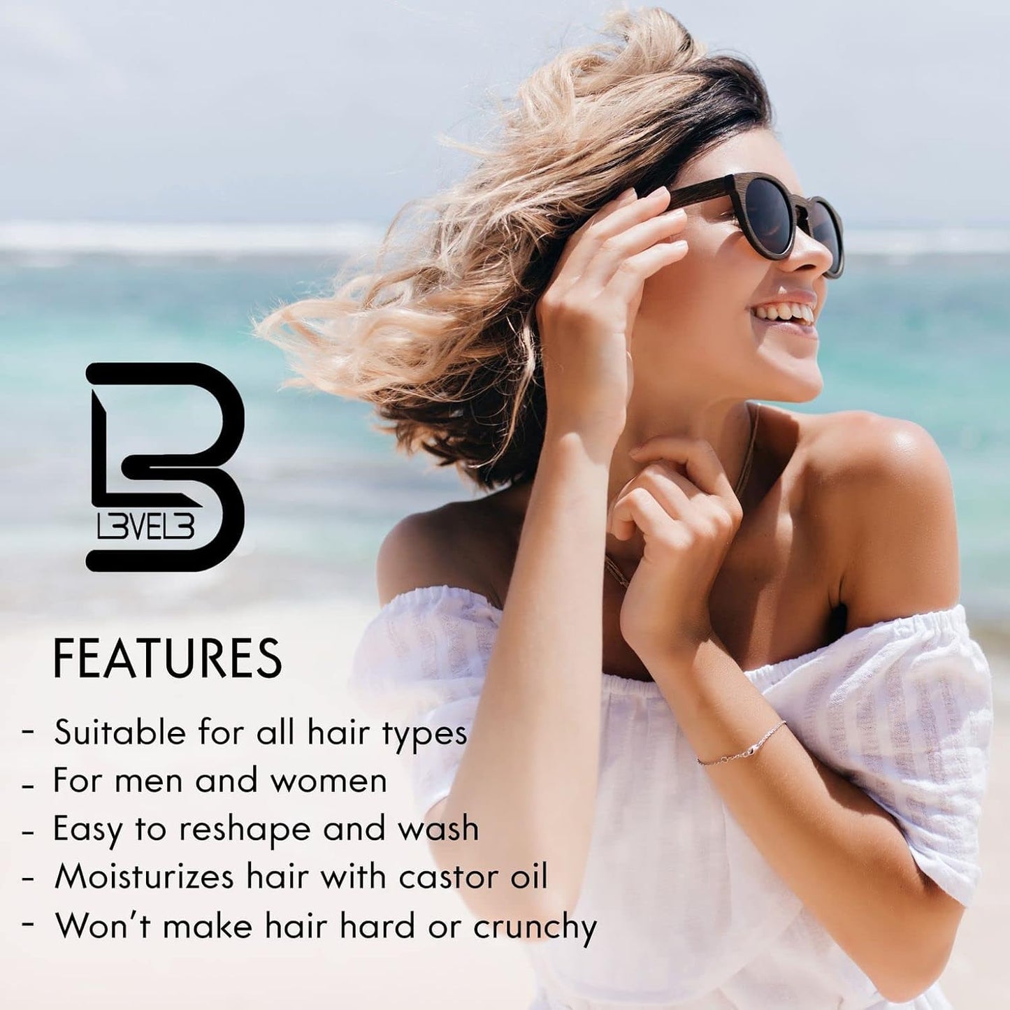 L3 Level 3 paraben free hair texturizing salt spray details