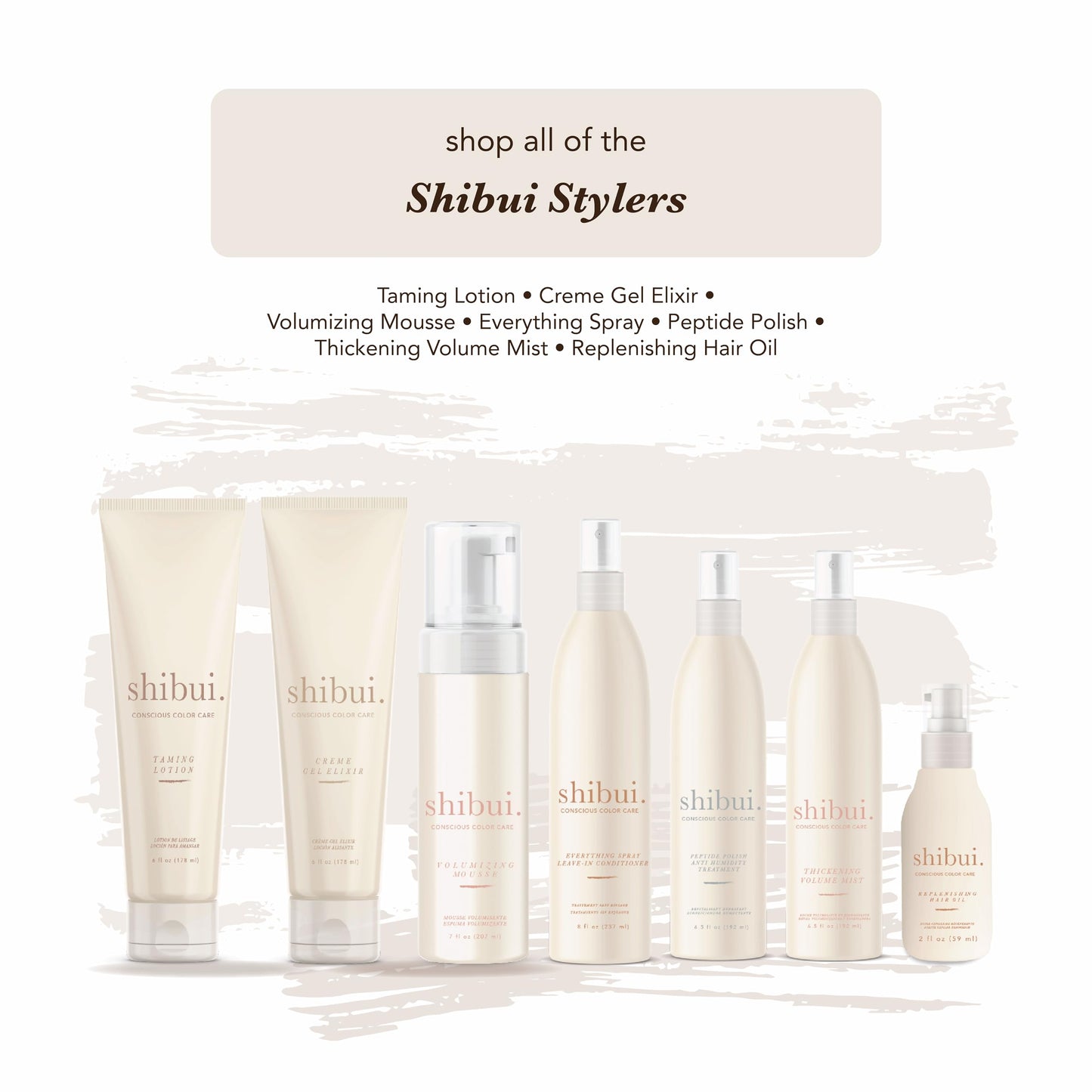 Shibui hair care professional styling treatment bottle