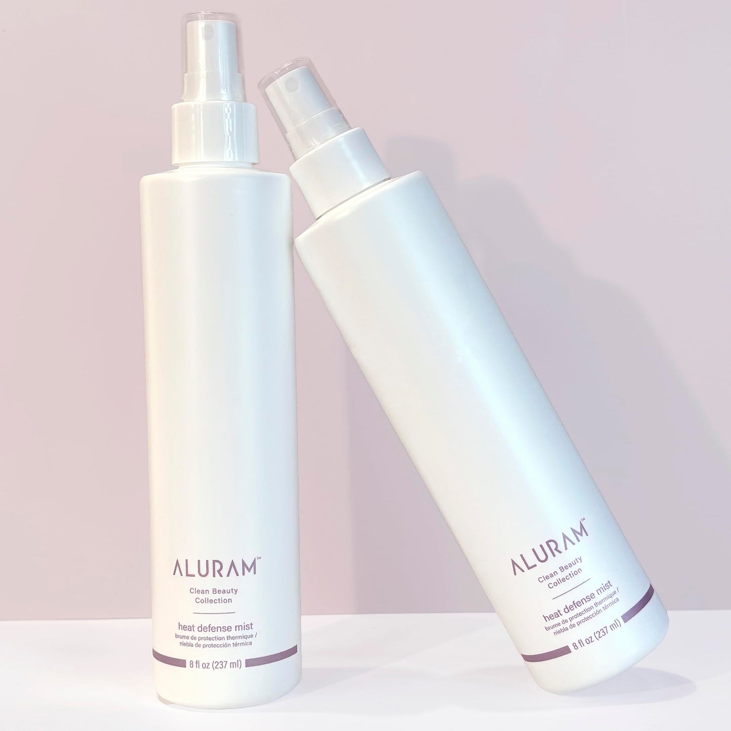 Aluram thermal protectant spray bottle showing ingredients