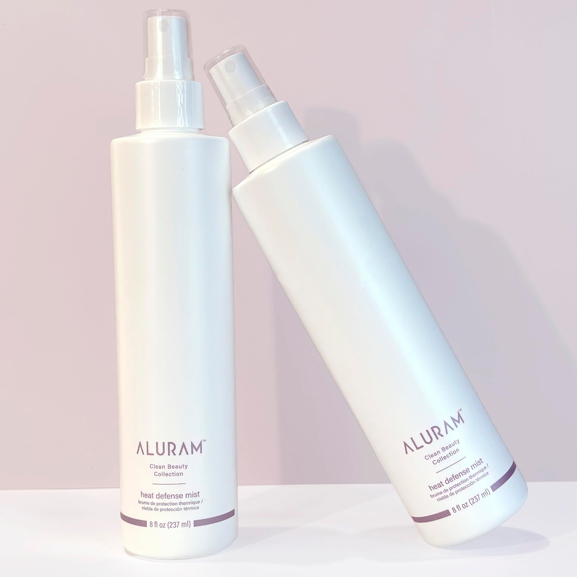 Aluram thermal protectant spray bottle showing ingredients